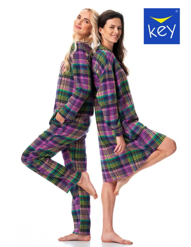 Gombos női pizsama Key LNS 409 B23 dł/r 2XL-4XL rozpinana