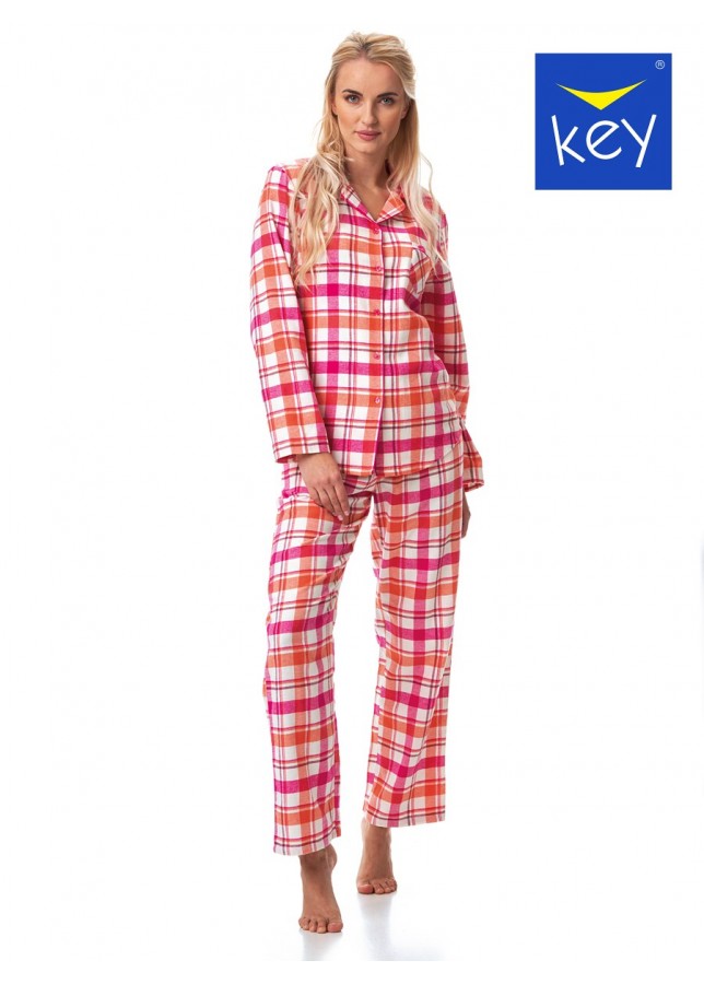 Gombos női pizsama Key LNS 437 B23 dł/r S-XL rozpinana
