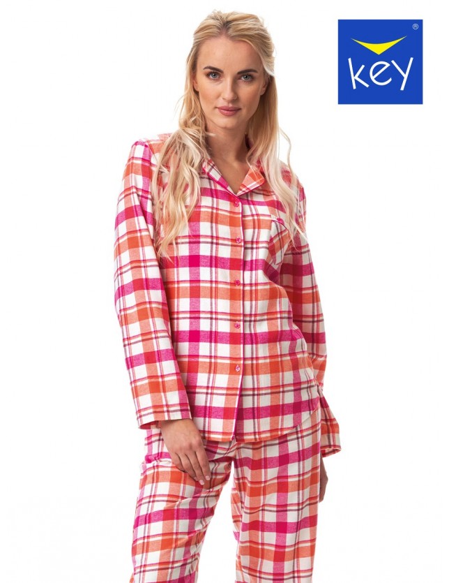 Gombos női pizsama Key LNS 437 B23 dł/r S-XL rozpinana