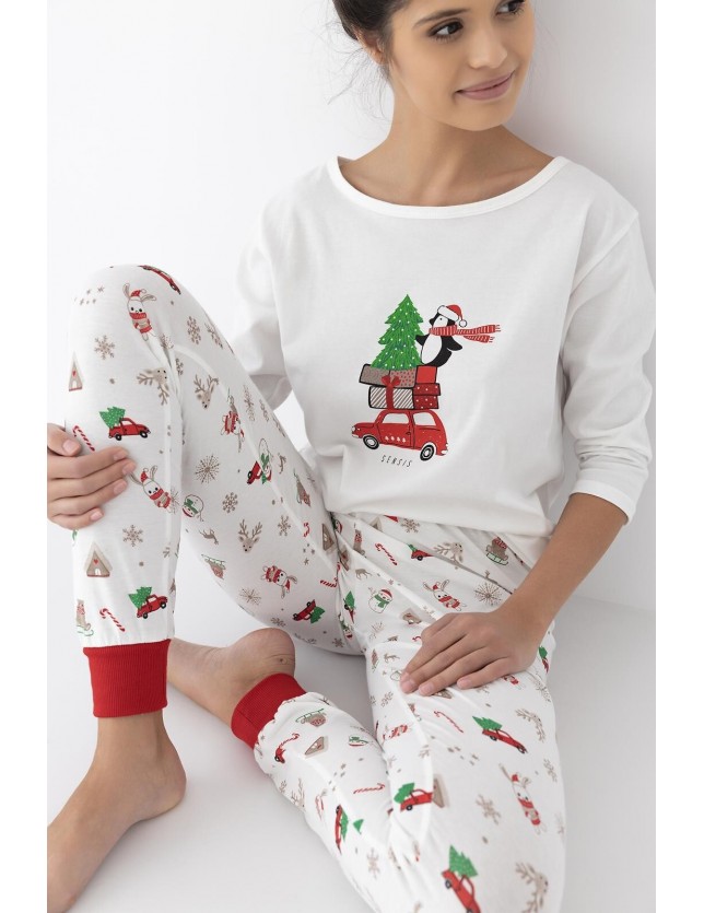 Ünnepi pizsama Sensis Lillian 3/4 Christmas S-XL