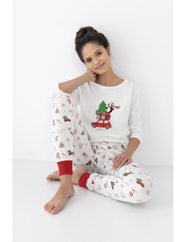 Ünnepi pizsama Sensis Lillian 3/4 Christmas S-XL