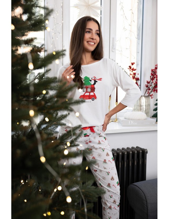 Ünnepi pizsama Sensis Lillian 3/4 Christmas S-XL