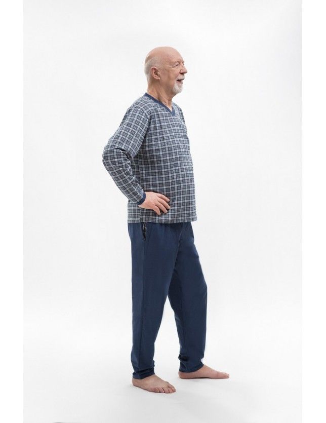 Kockás férfi pizsama 402 Roman M-2XL